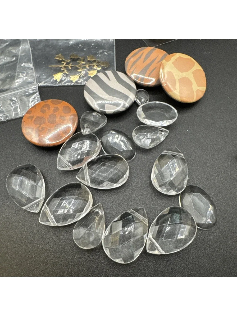 Bundle Of Scrapbooking / Crafting Supplies - Charms Beads Stickers